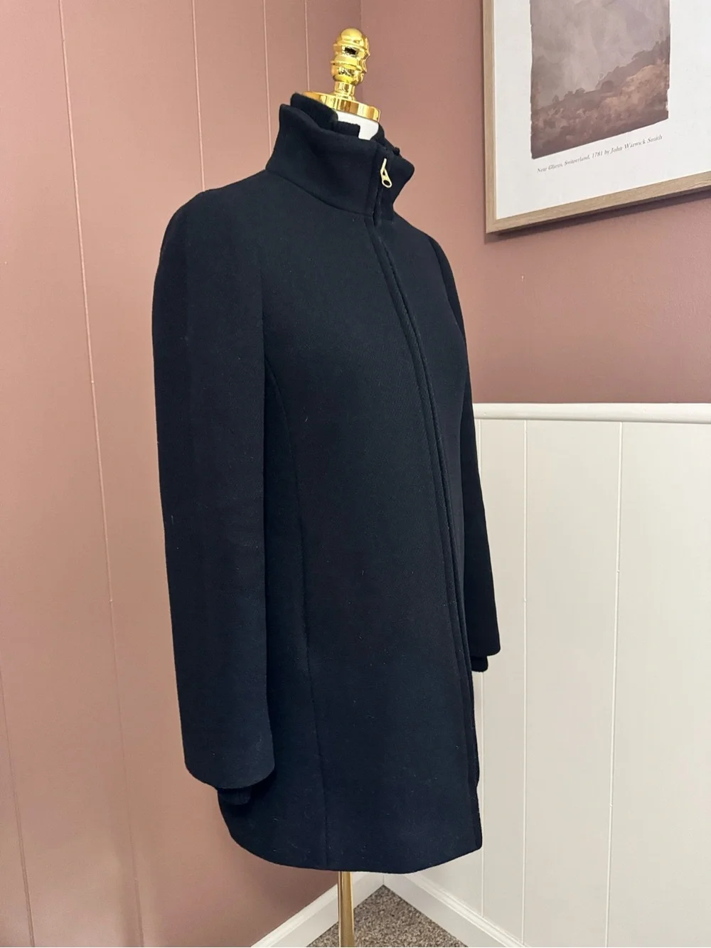 J. Crew Women’s Black Italian Wool Blend Lodge Coat - Picture 5 of 15